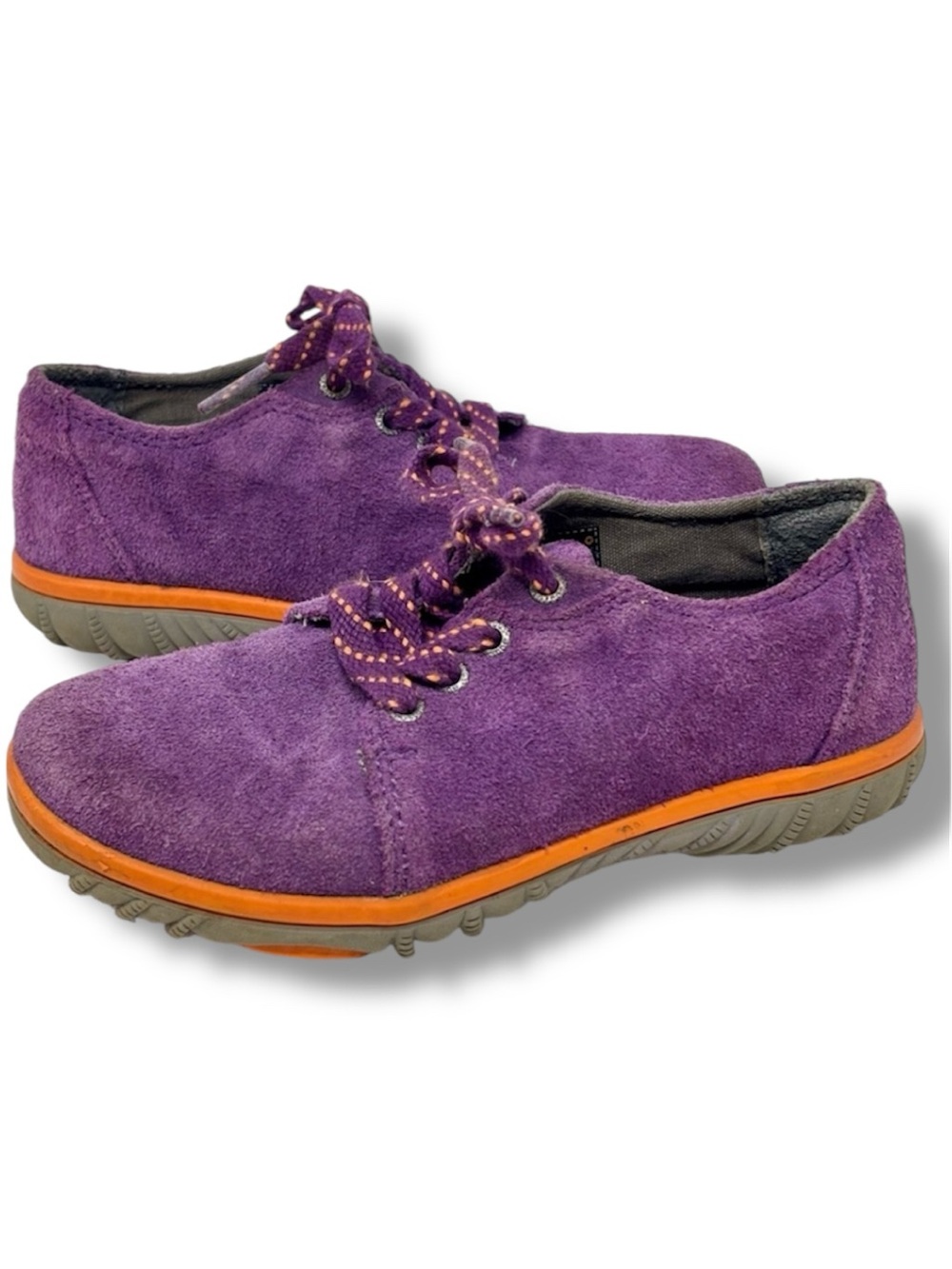 BOGS Wall Ball Purple Suede Leather Hiking Trail Shoes Lace Up Toddler Girl 11